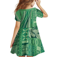 Pasifika Women's Day - Samoa Siapo Malu Tattoo Inspired Family Matching Summer Maxi Dress and Hawaiian Shirt Jade LT7 - Polynesian Pride