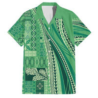 Pasifika Women's Day - Samoa Siapo Malu Tattoo Inspired Family Matching Summer Maxi Dress and Hawaiian Shirt Jade LT7 Dad's Shirt - Short Sleeve Jade - Polynesian Pride