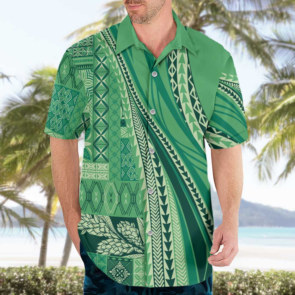 Pasifika Women's Day - Samoa Siapo Malu Tattoo Inspired Hawaiian Shirt Jade LT7 - Polynesian Pride