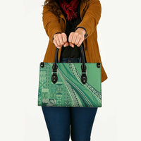 Pasifika Women's Day - Samoa Siapo Malu Tattoo Inspired Leather Bag Jade