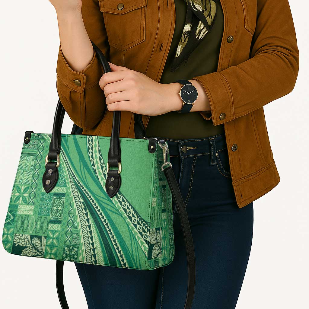 Pasifika Women's Day - Samoa Siapo Malu Tattoo Inspired Leather Bag Jade