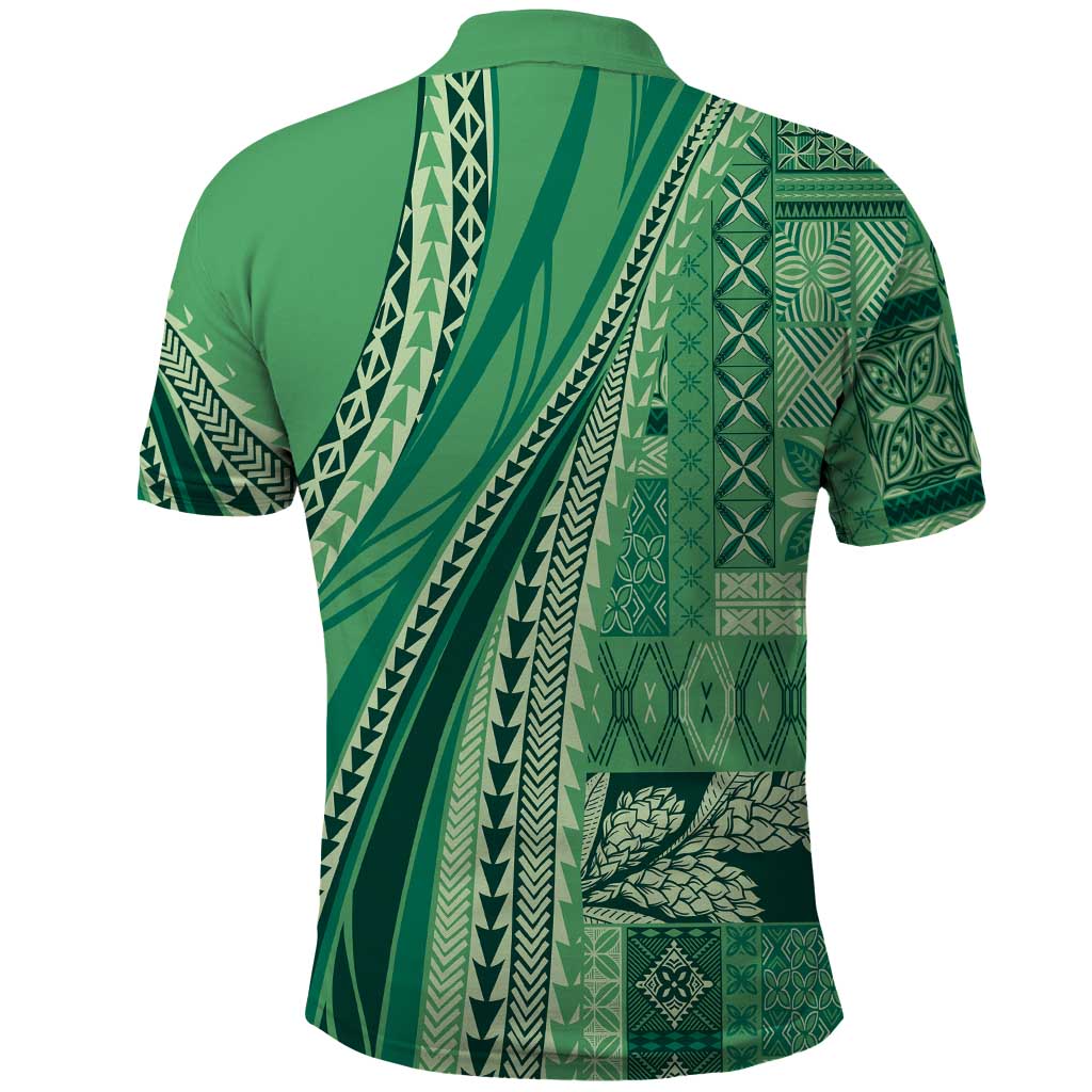 Pasifika Women's Day - Samoa Siapo Malu Tattoo Inspired Polo Shirt Jade LT7 - Polynesian Pride