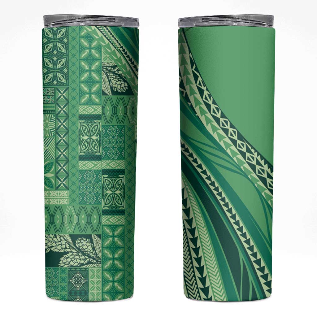 Pasifika Women's Day - Samoa Siapo Malu Tattoo Inspired Skinny Tumbler Jade