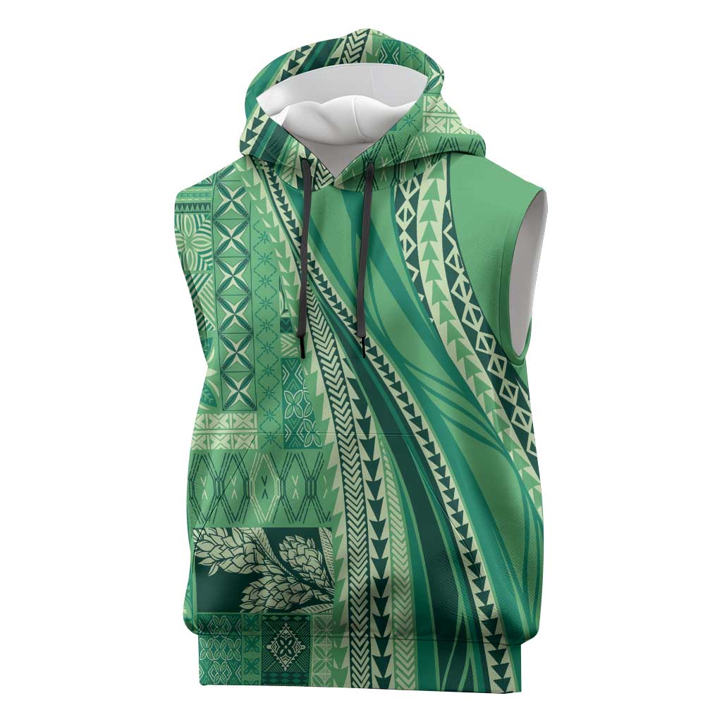 Pasifika Women's Day - Samoa Siapo Malu Tattoo Inspired Sleeveless Hoodie Jade