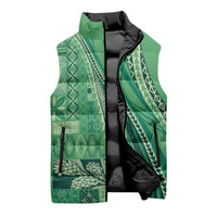 Pasifika Women's Day - Samoa Siapo Malu Tattoo Inspired Sleeveless Puffer Jacket Jade