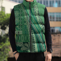 Pasifika Women's Day - Samoa Siapo Malu Tattoo Inspired Sleeveless Puffer Jacket Jade