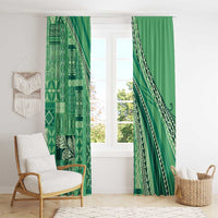 Pasifika Women's Day - Samoa Siapo Malu Tattoo Inspired Window Curtain Jade