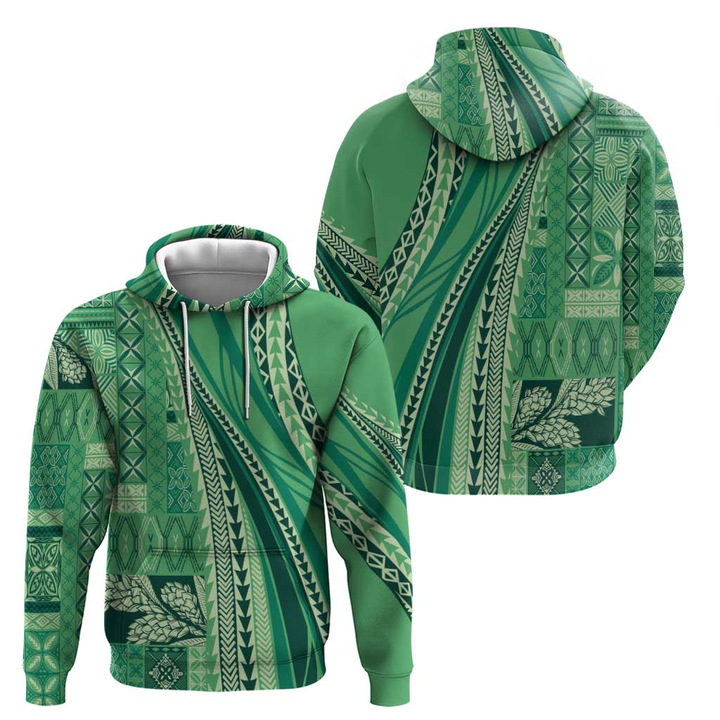 Pasifika Women's Day - Samoa Siapo Malu Tattoo Inspired Zip Hoodie Jade