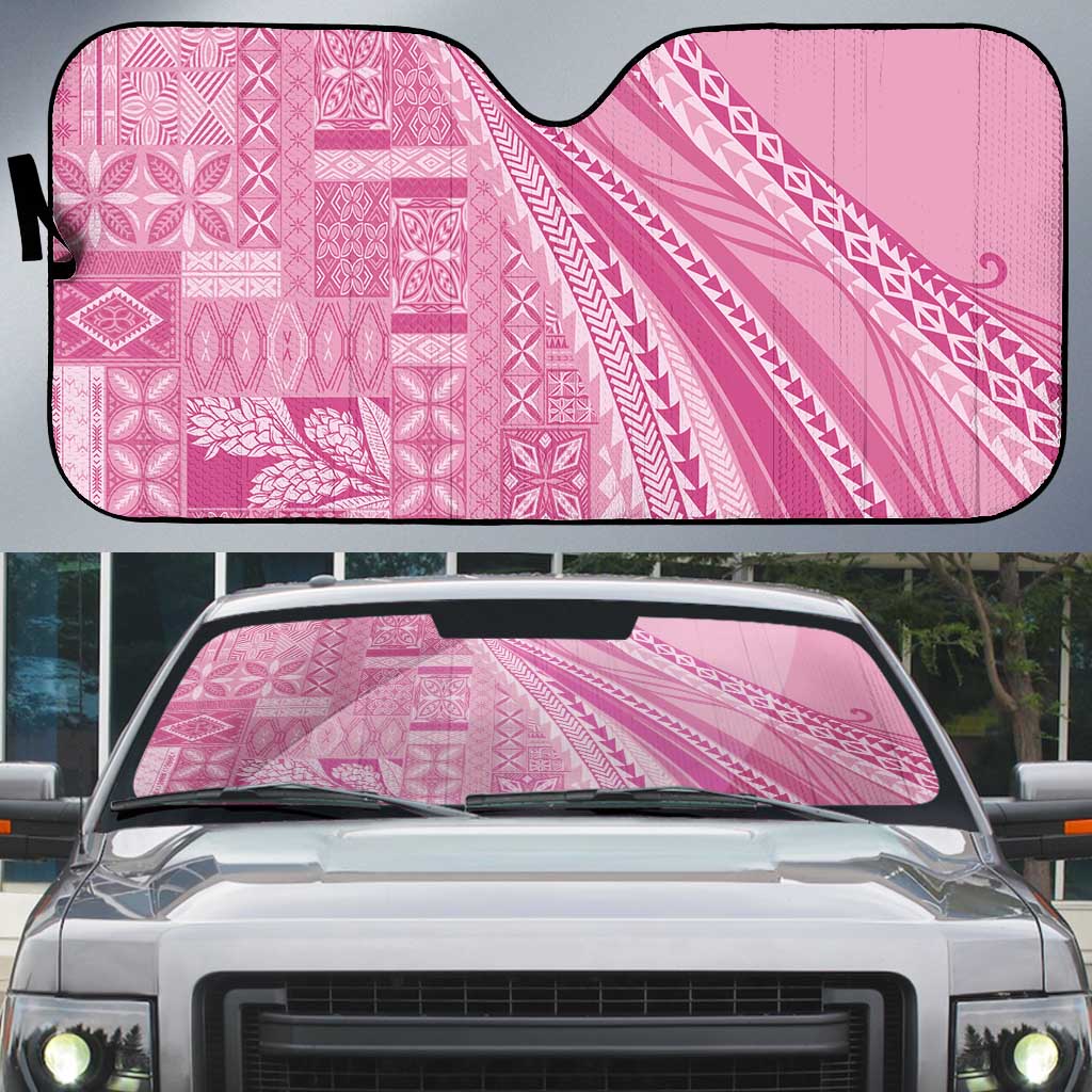 Pasifika Women's Day - Samoa Siapo Malu Tattoo Inspired Auto Sun Shade Pink