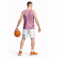 Pasifika Women's Day - Samoa Siapo Malu Tattoo Inspired Basketball Jersey Pink LT7 - Polynesian Pride