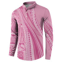 Pasifika Women's Day - Samoa Siapo Malu Tattoo Inspired Button Sweatshirt Pink