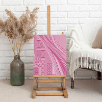 Pasifika Women's Day - Samoa Siapo Malu Tattoo Inspired Canvas Wall Art Pink LT7 - Polynesian Pride