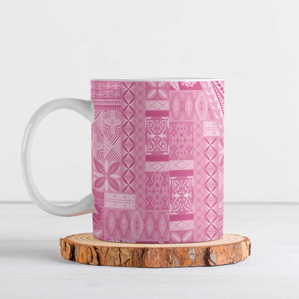 Pasifika Women's Day - Samoa Siapo Malu Tattoo Inspired Ceramic Mug Pink