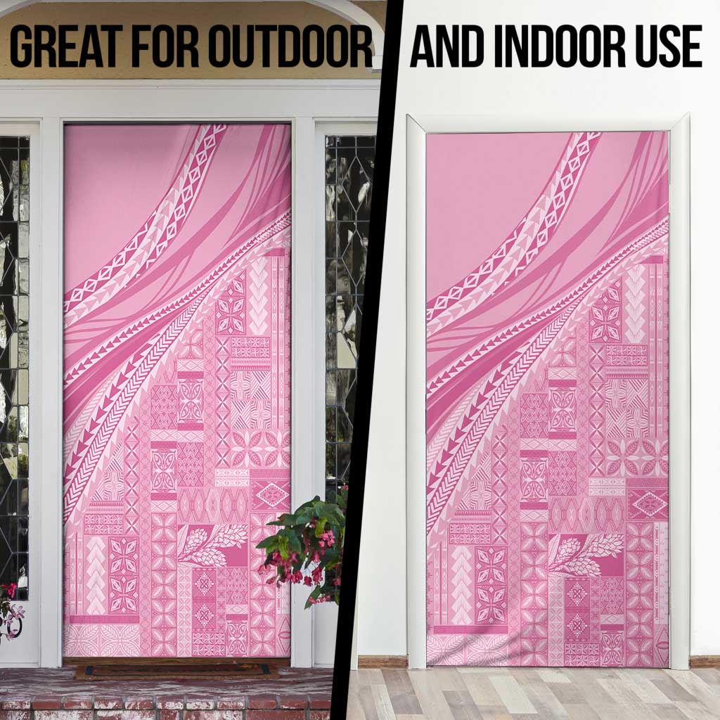 Pasifika Women's Day - Samoa Siapo Malu Tattoo Inspired Door Cover Pink LT7 - Polynesian Pride