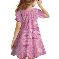 Pasifika Women's Day - Samoa Siapo Malu Tattoo Inspired Family Matching Mermaid Dress and Hawaiian Shirt Pink LT7 - Polynesian Pride