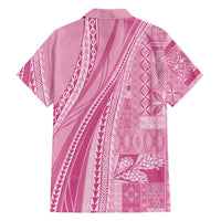 Pasifika Women's Day - Samoa Siapo Malu Tattoo Inspired Family Matching Mermaid Dress and Hawaiian Shirt Pink LT7 - Polynesian Pride