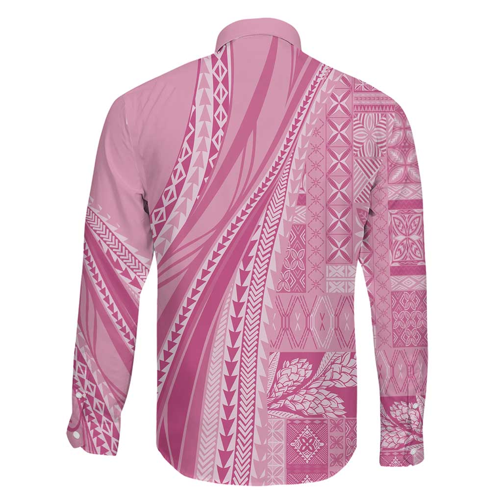 Pasifika Women's Day - Samoa Siapo Malu Tattoo Inspired Family Matching Mermaid Dress and Hawaiian Shirt Pink LT7 - Polynesian Pride