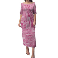 Pasifika Women's Day - Samoa Siapo Malu Tattoo Inspired Family Matching Puletasi and Hawaiian Shirt Pink