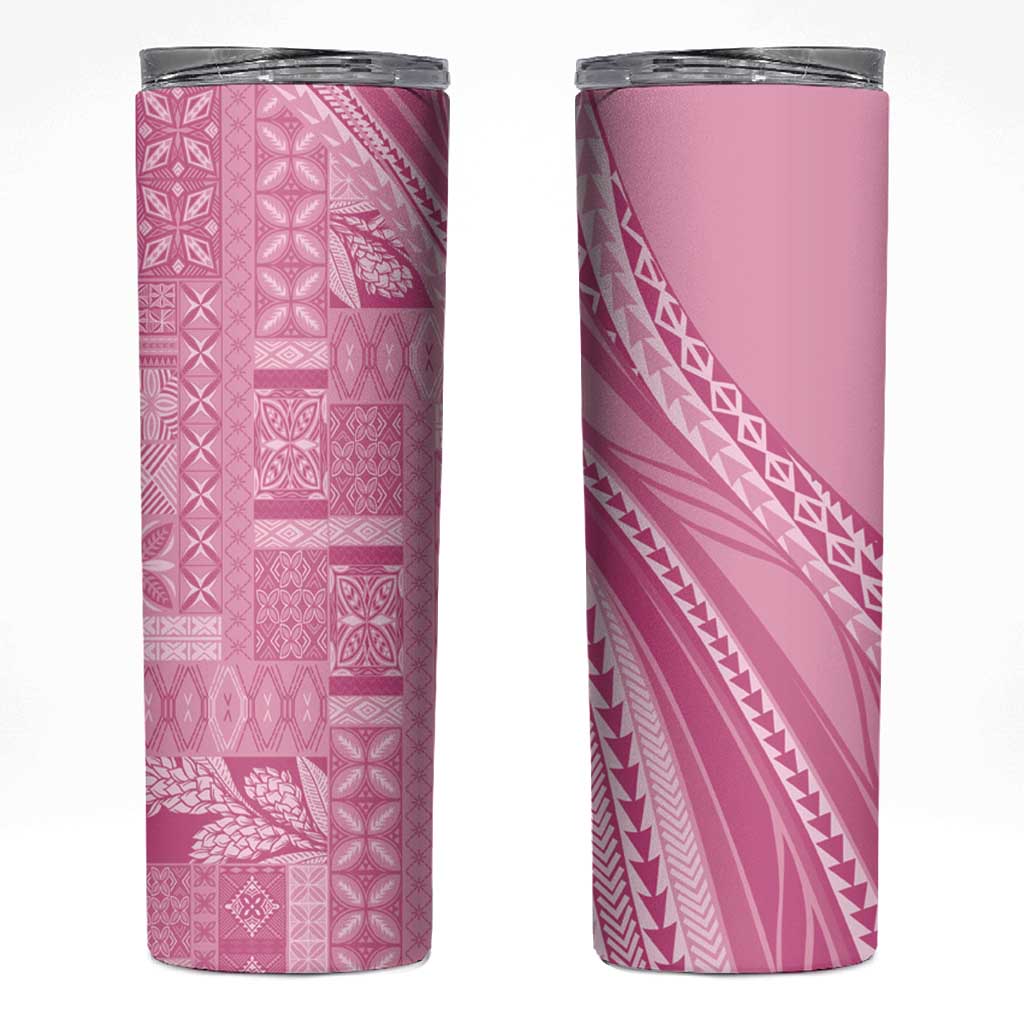 Pasifika Women's Day - Samoa Siapo Malu Tattoo Inspired Skinny Tumbler Pink