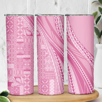 Pasifika Women's Day - Samoa Siapo Malu Tattoo Inspired Skinny Tumbler Pink