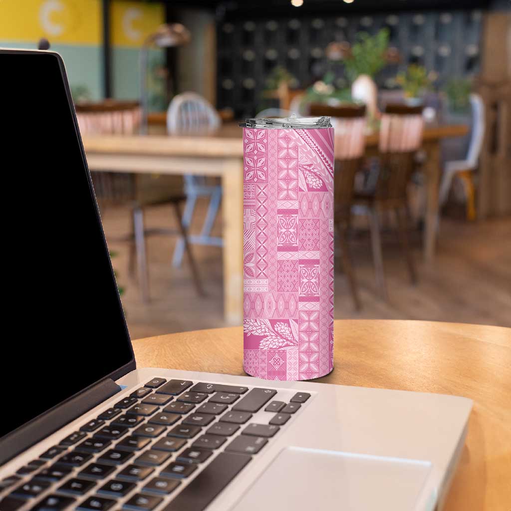 Pasifika Women's Day - Samoa Siapo Malu Tattoo Inspired Skinny Tumbler Pink
