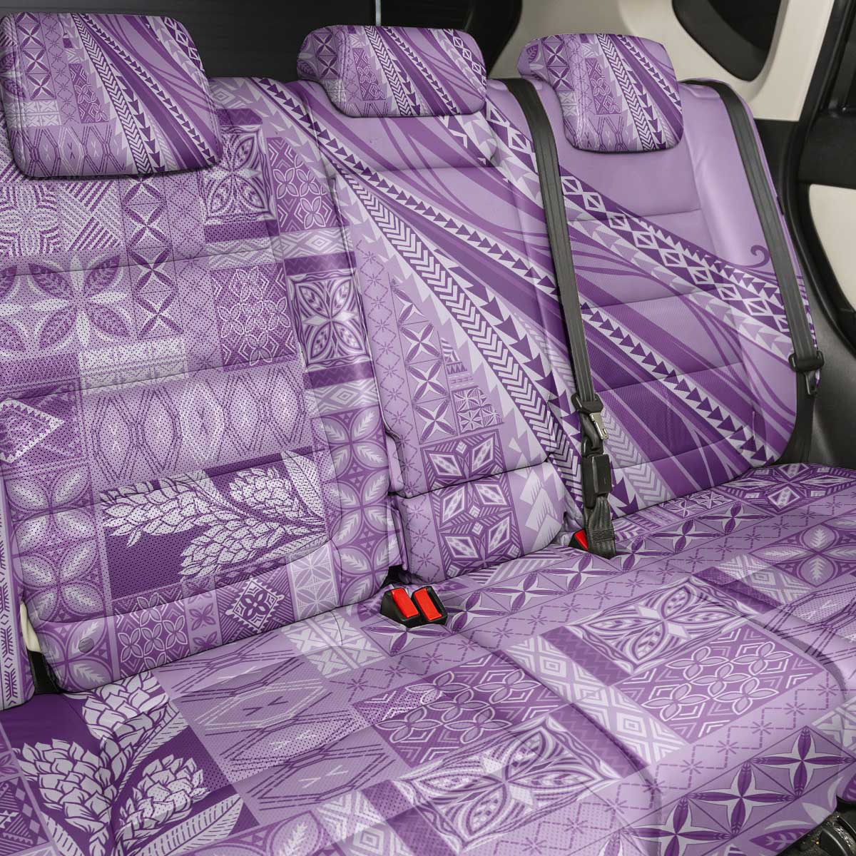 Pasifika Women's Day - Samoa Siapo Malu Tattoo Inspired Back Car Seat Cover Lavender LT7 - Polynesian Pride