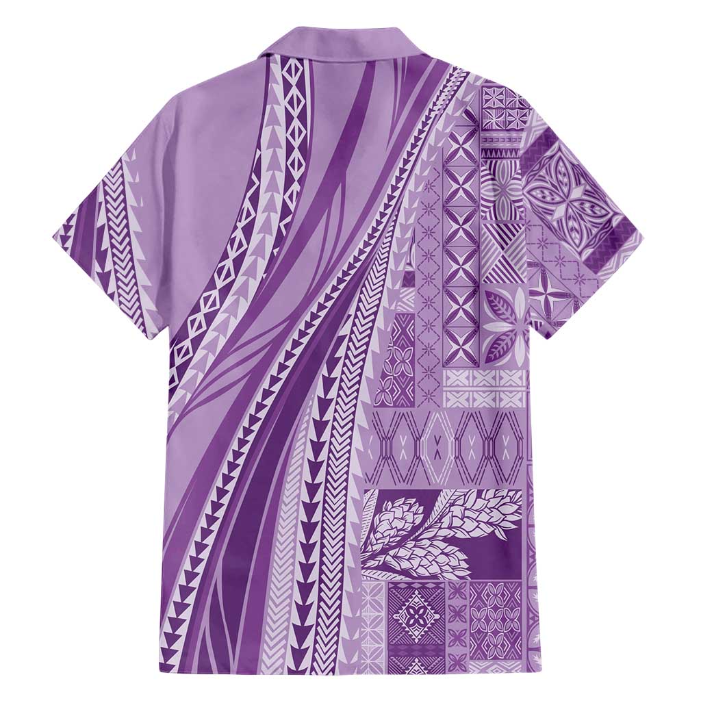 Pasifika Women's Day - Samoa Siapo Malu Tattoo Inspired Family Matching Tank Maxi Dress and Hawaiian Shirt Lavender LT7 - Polynesian Pride