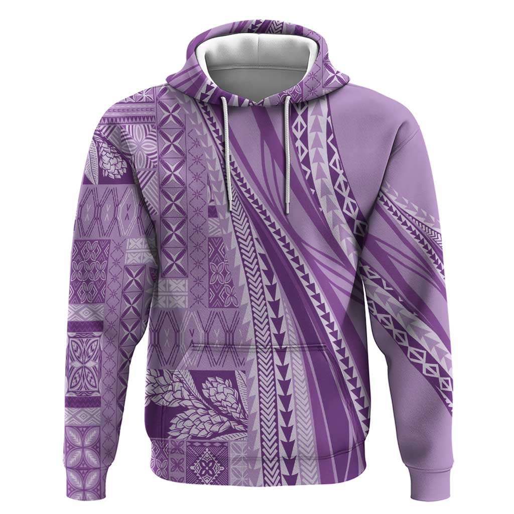 Pasifika Women's Day - Samoa Siapo Malu Tattoo Inspired Hoodie Lavender LT7 Pullover Hoodie Lavender - Polynesian Pride
