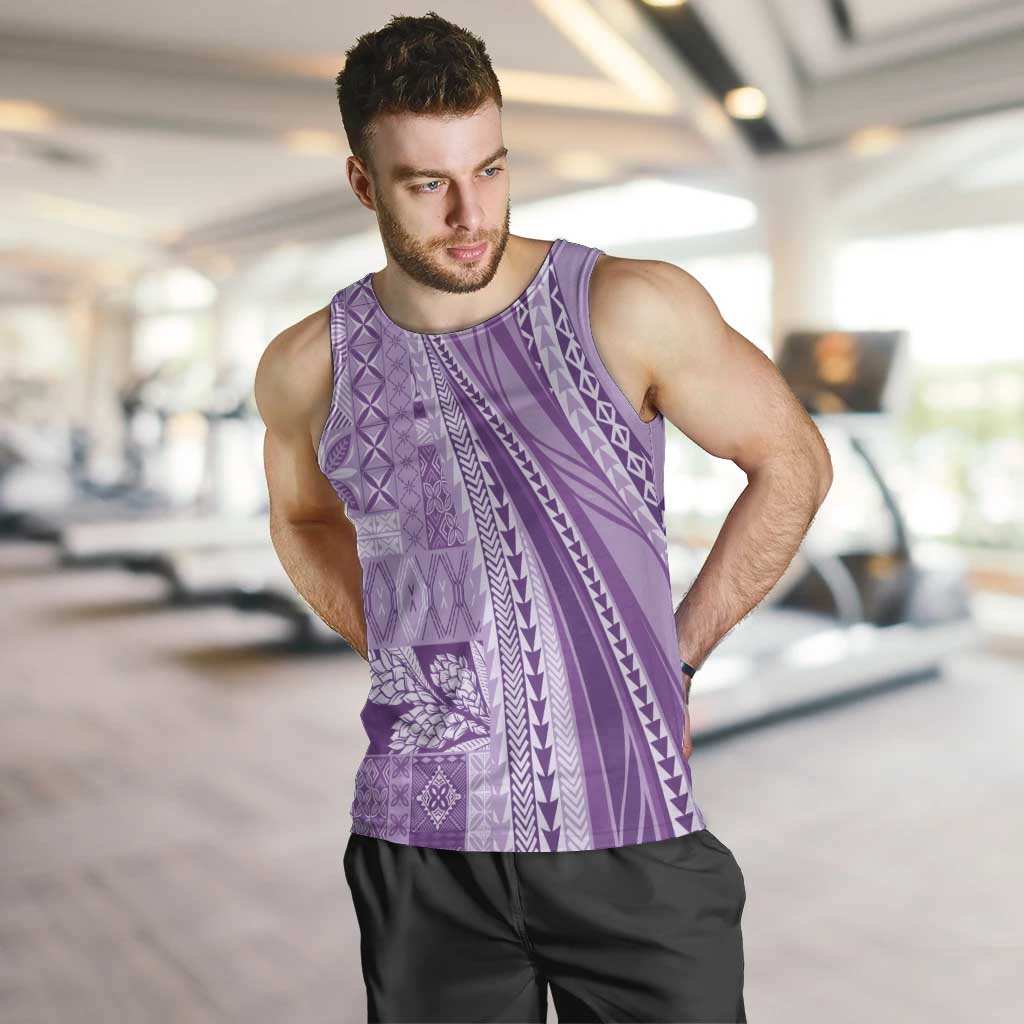 Pasifika Women's Day - Samoa Siapo Malu Tattoo Inspired Men Tank Top Lavender