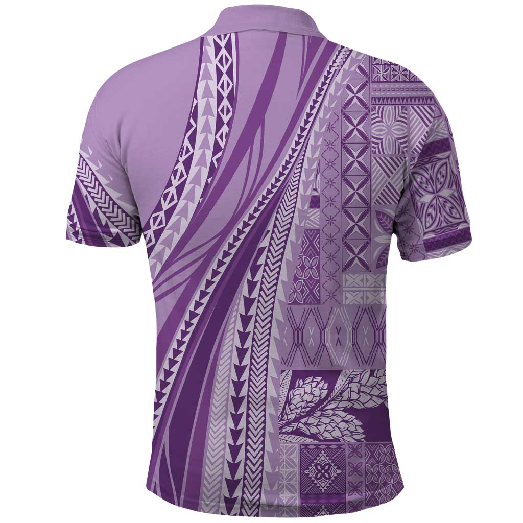 Pasifika Women's Day - Samoa Siapo Malu Tattoo Inspired Polo Shirt Lavender LT7 - Polynesian Pride