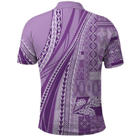 Pasifika Women's Day - Samoa Siapo Malu Tattoo Inspired Polo Shirt Lavender LT7 - Polynesian Pride