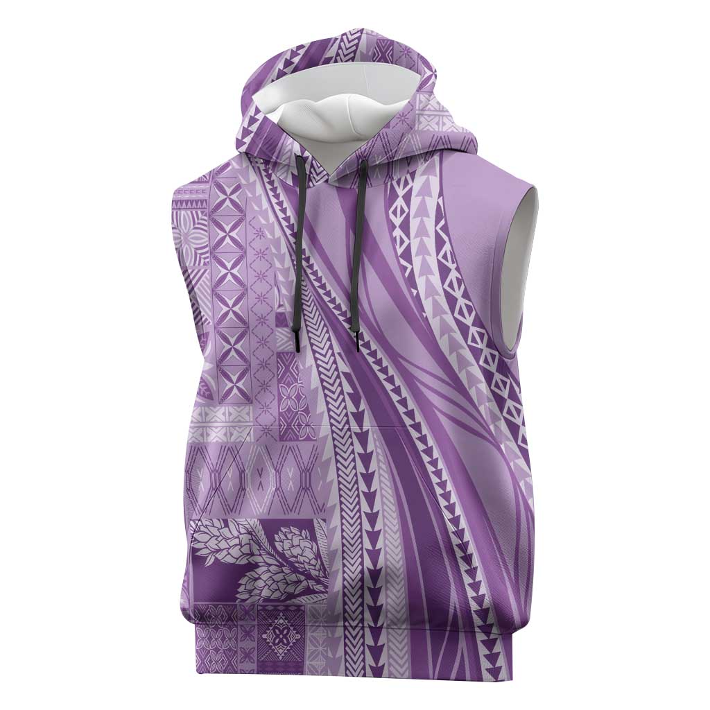 Pasifika Women's Day - Samoa Siapo Malu Tattoo Inspired Sleeveless Hoodie Lavender