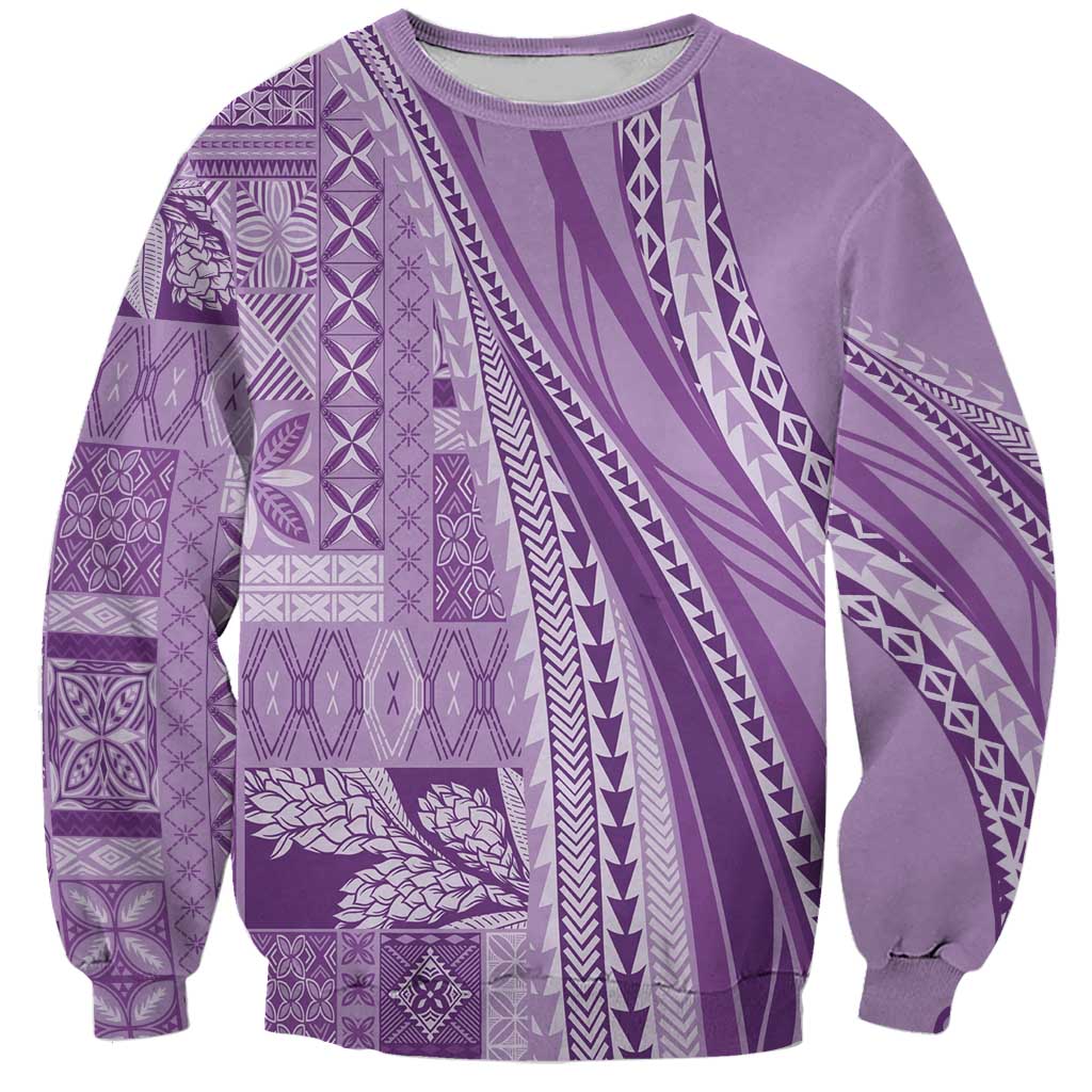 Pasifika Women's Day - Samoa Siapo Malu Tattoo Inspired Sweatshirt Lavender