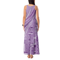Pasifika Women's Day - Samoa Siapo Malu Tattoo Inspired Tank Maxi Dress Lavender LT7 - Polynesian Pride