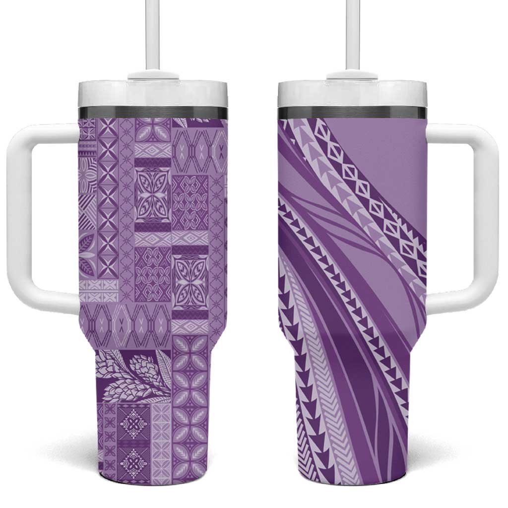 Pasifika Women's Day - Samoa Siapo Malu Tattoo Inspired Tumbler With Handle Lavender LT7 One Size: 40 oz Lavender - Polynesian Pride