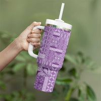 Pasifika Women's Day - Samoa Siapo Malu Tattoo Inspired Tumbler With Handle Lavender LT7 - Polynesian Pride