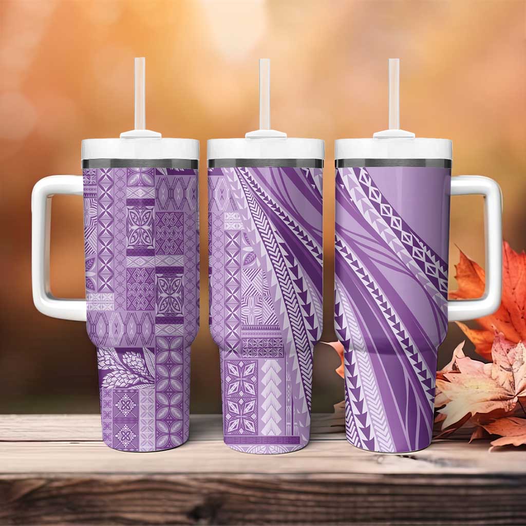 Pasifika Women's Day - Samoa Siapo Malu Tattoo Inspired Tumbler With Handle Lavender LT7 - Polynesian Pride