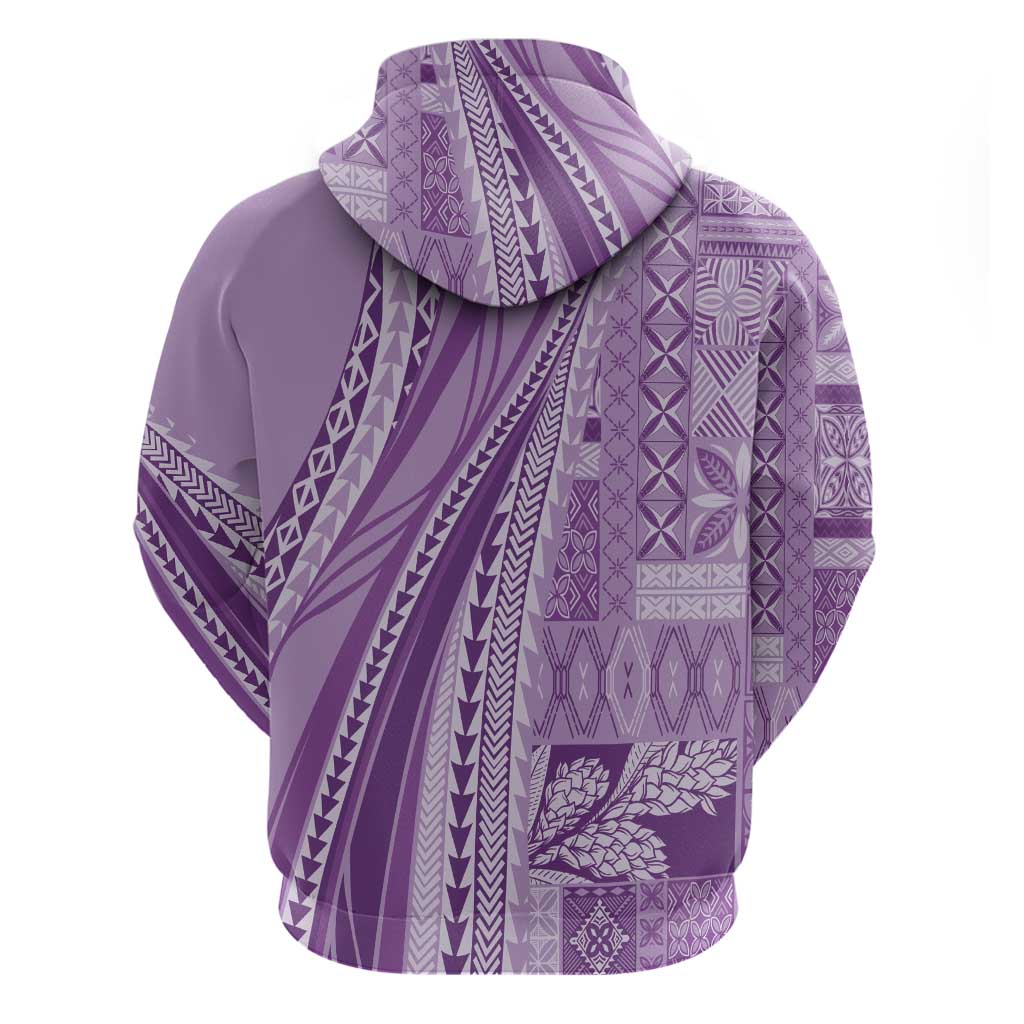 Pasifika Women's Day - Samoa Siapo Malu Tattoo Inspired Zip Hoodie Lavender LT7 - Polynesian Pride