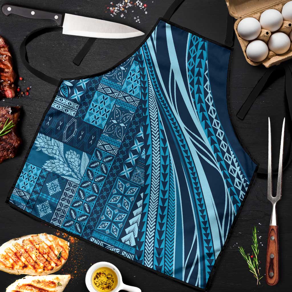 Pasifika Women's Day - Samoa Siapo Malu Tattoo Inspired Apron Navy Blue LT7 Navy Blue - Polynesian Pride