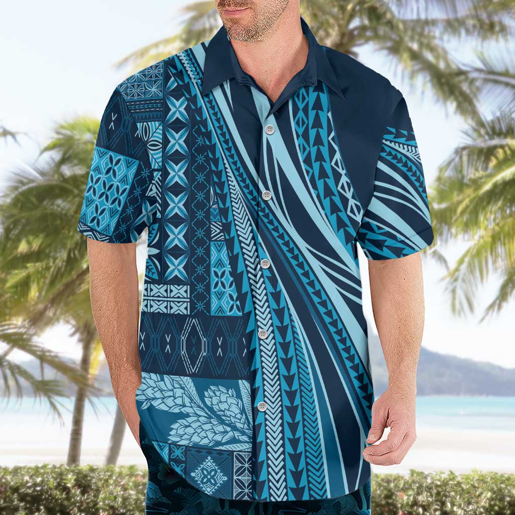 Pasifika Women's Day - Samoa Siapo Malu Tattoo Inspired Hawaiian Shirt Navy Blue LT7 - Polynesian Pride