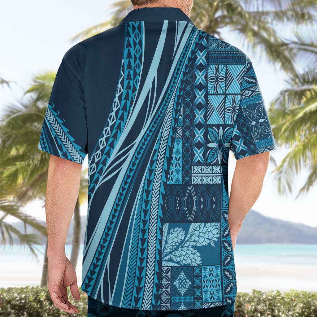 Pasifika Women's Day - Samoa Siapo Malu Tattoo Inspired Hawaiian Shirt Navy Blue LT7 - Polynesian Pride