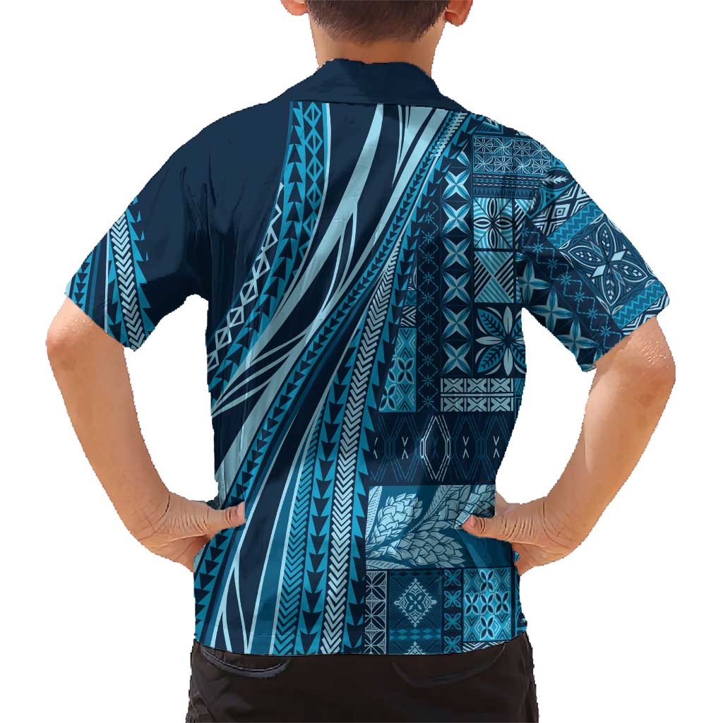 Pasifika Women's Day - Samoa Siapo Malu Tattoo Inspired Hawaiian Shirt Navy Blue LT7 - Polynesian Pride