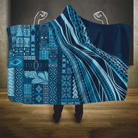 Pasifika Women's Day - Samoa Siapo Malu Tattoo Inspired Hooded Blanket Navy Blue LT7 - Polynesian Pride