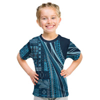 Pasifika Women's Day - Samoa Siapo Malu Tattoo Inspired Kid T Shirt Navy Blue