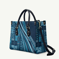 Pasifika Women's Day - Samoa Siapo Malu Tattoo Inspired Leather Bag Navy Blue