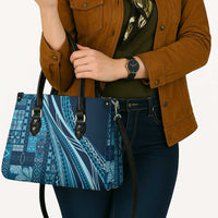 Pasifika Women's Day - Samoa Siapo Malu Tattoo Inspired Leather Bag Navy Blue