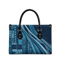 Pasifika Women's Day - Samoa Siapo Malu Tattoo Inspired Leather Bag Navy Blue