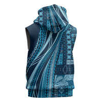 Pasifika Women's Day - Samoa Siapo Malu Tattoo Inspired Sleeveless Hoodie Navy Blue LT7 - Polynesian Pride