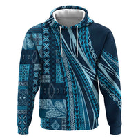 Pasifika Women's Day - Samoa Siapo Malu Tattoo Inspired Zip Hoodie Navy Blue LT7 Pullover Hoodie Navy Blue - Polynesian Pride
