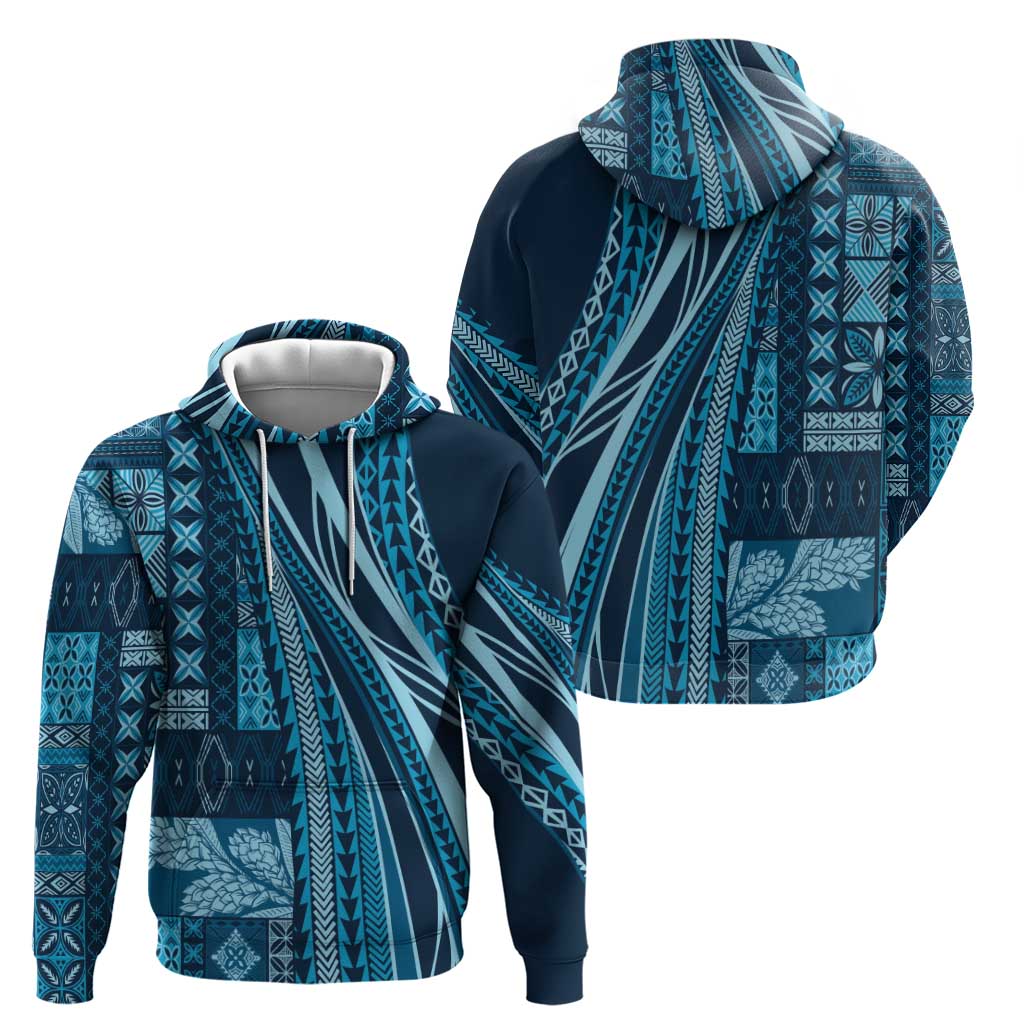 Pasifika Women's Day - Samoa Siapo Malu Tattoo Inspired Zip Hoodie Navy Blue LT7 - Polynesian Pride